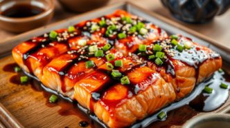 Barbecued salmon in wasabi and soy japanese recipes