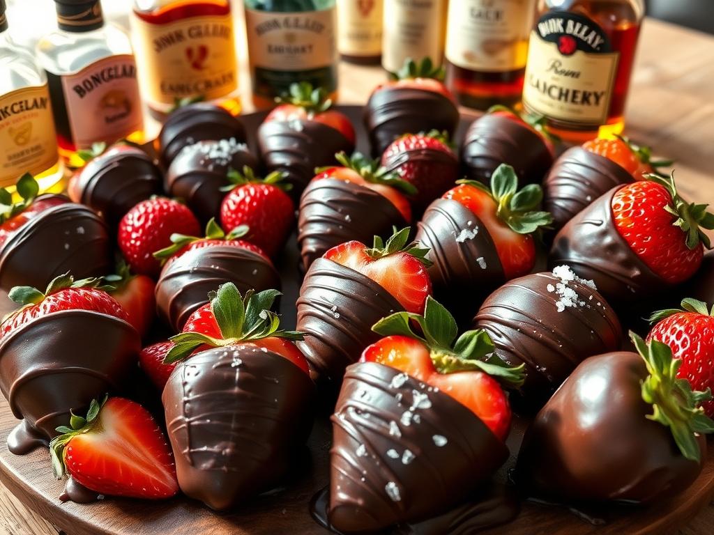 Boozy chocolate strawberries