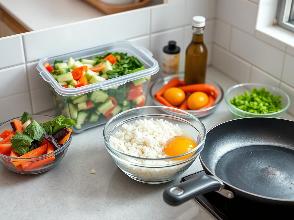 Meal Prepping for Egg Fried Rice