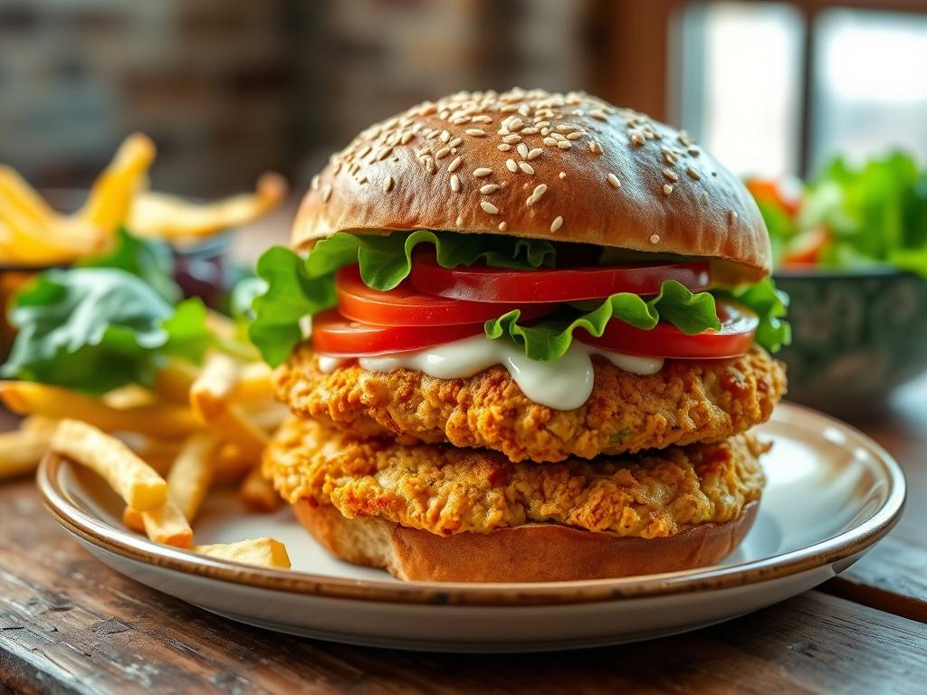 Perfectly cooked buttermilk chicken burgers