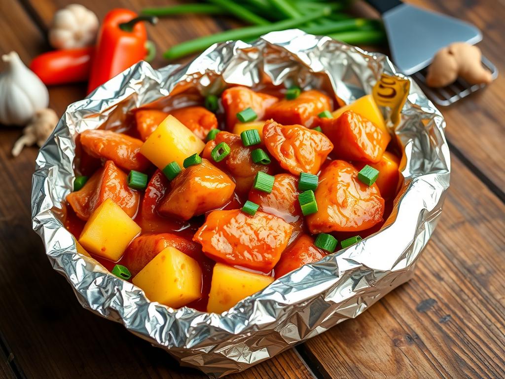 Sweet & Sour Chicken BBQ Foil Packets