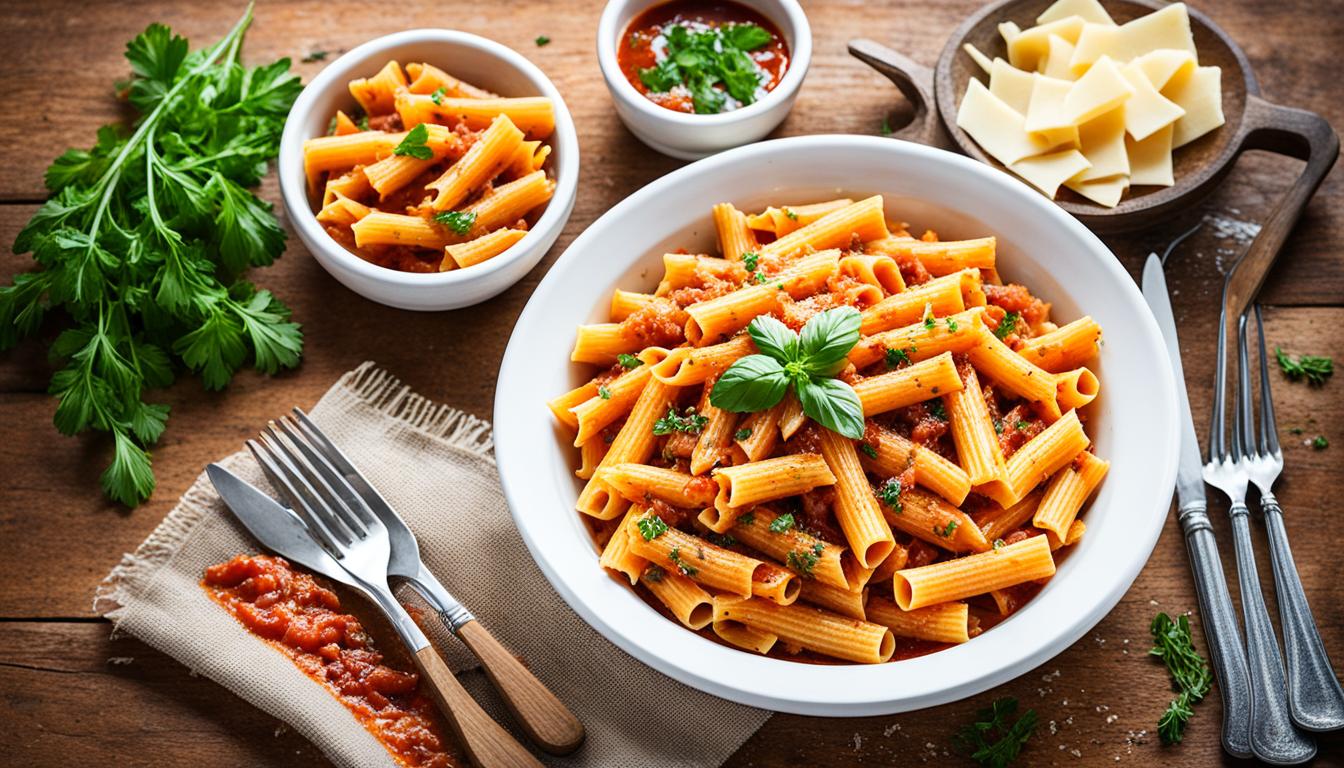 Tortiglioni With Anchovies - italian cuisine