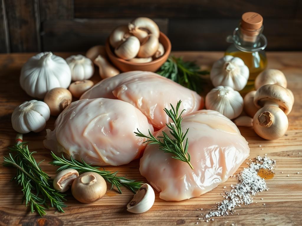 chicken and mushroom ingredients