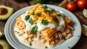 Creamy Mississippi Chicken Enchiladas