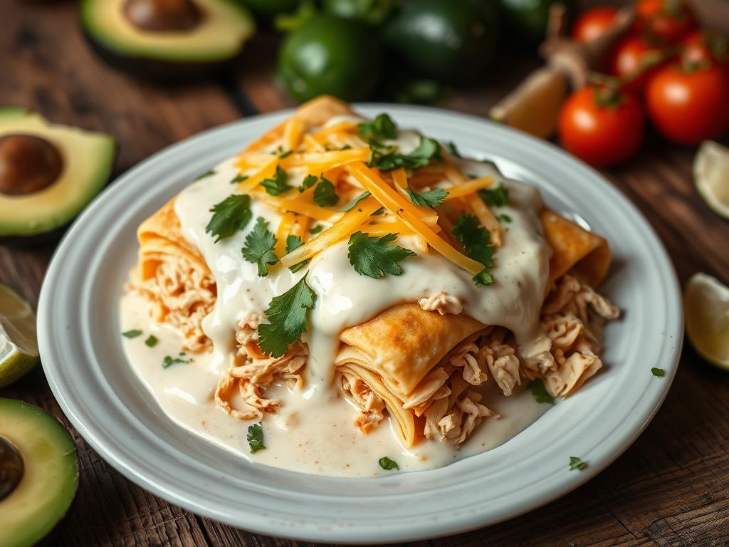 Creamy Mississippi Chicken Enchiladas