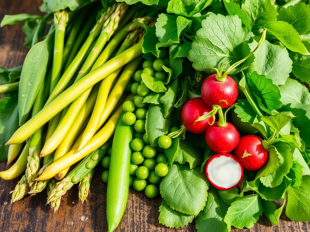 Spring Vegetable Salad with Asparagus, Peas and Radishes