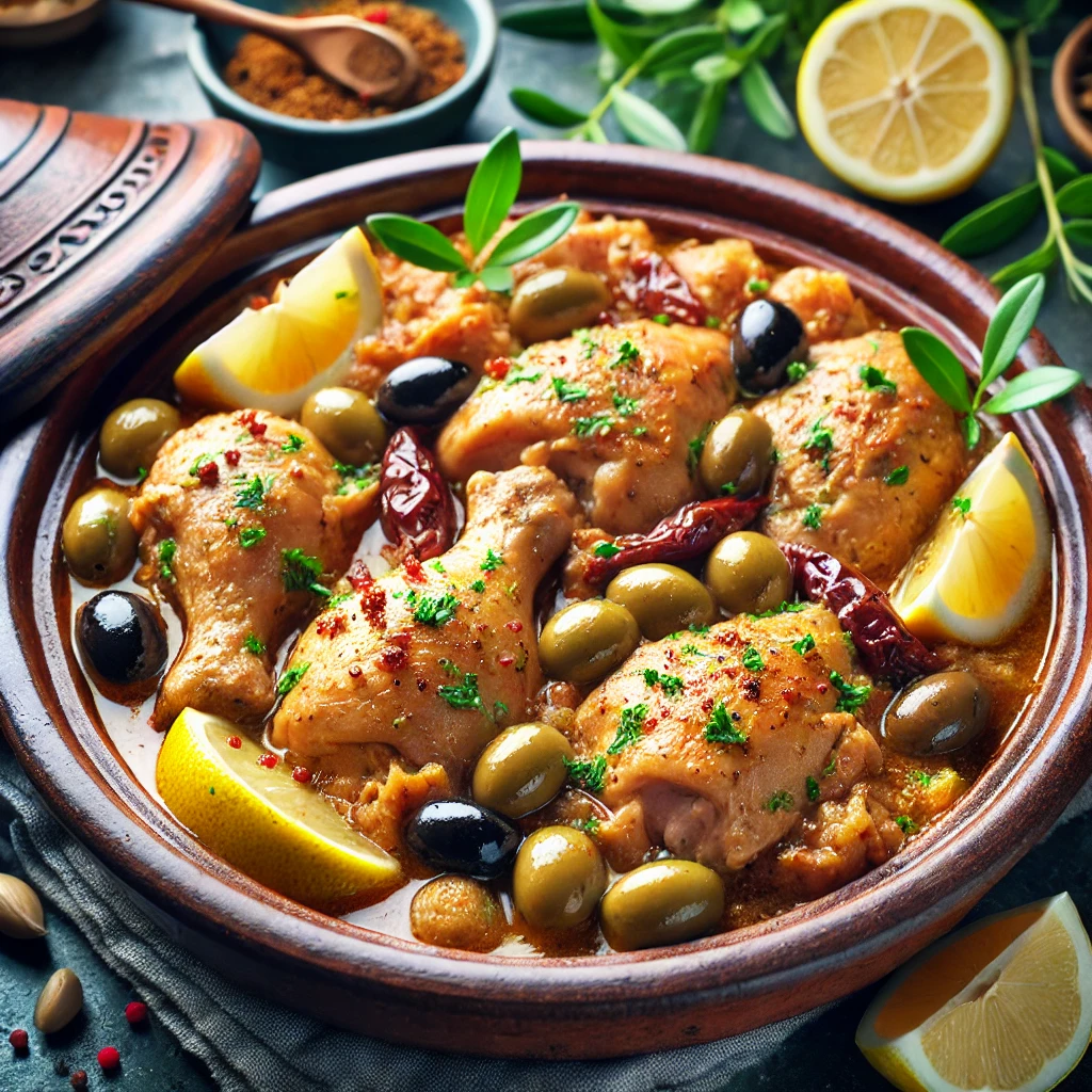 Moroccan Chicken Tajine with Olives and Preserved Lemon